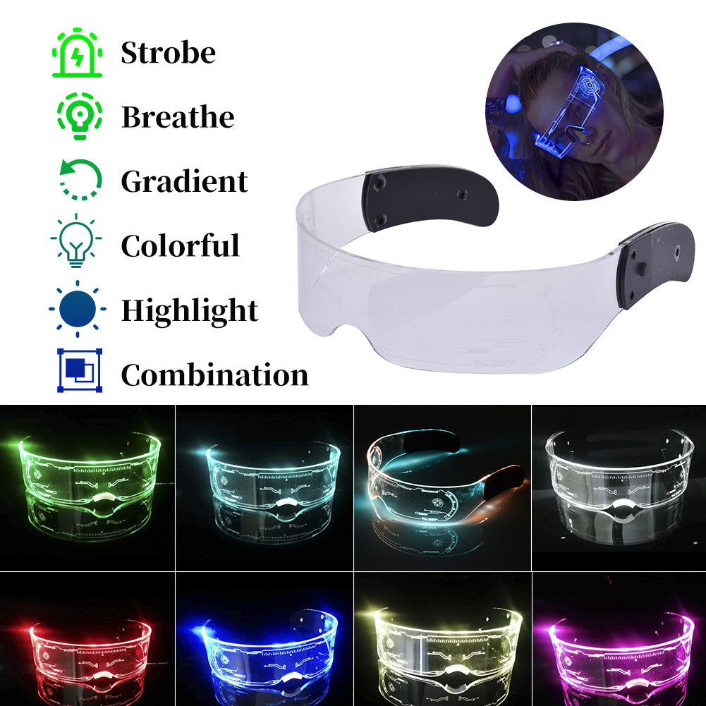 LED luminous glasses Christmas party bar music festival dance party glasses luminous goggles Christmas glasses