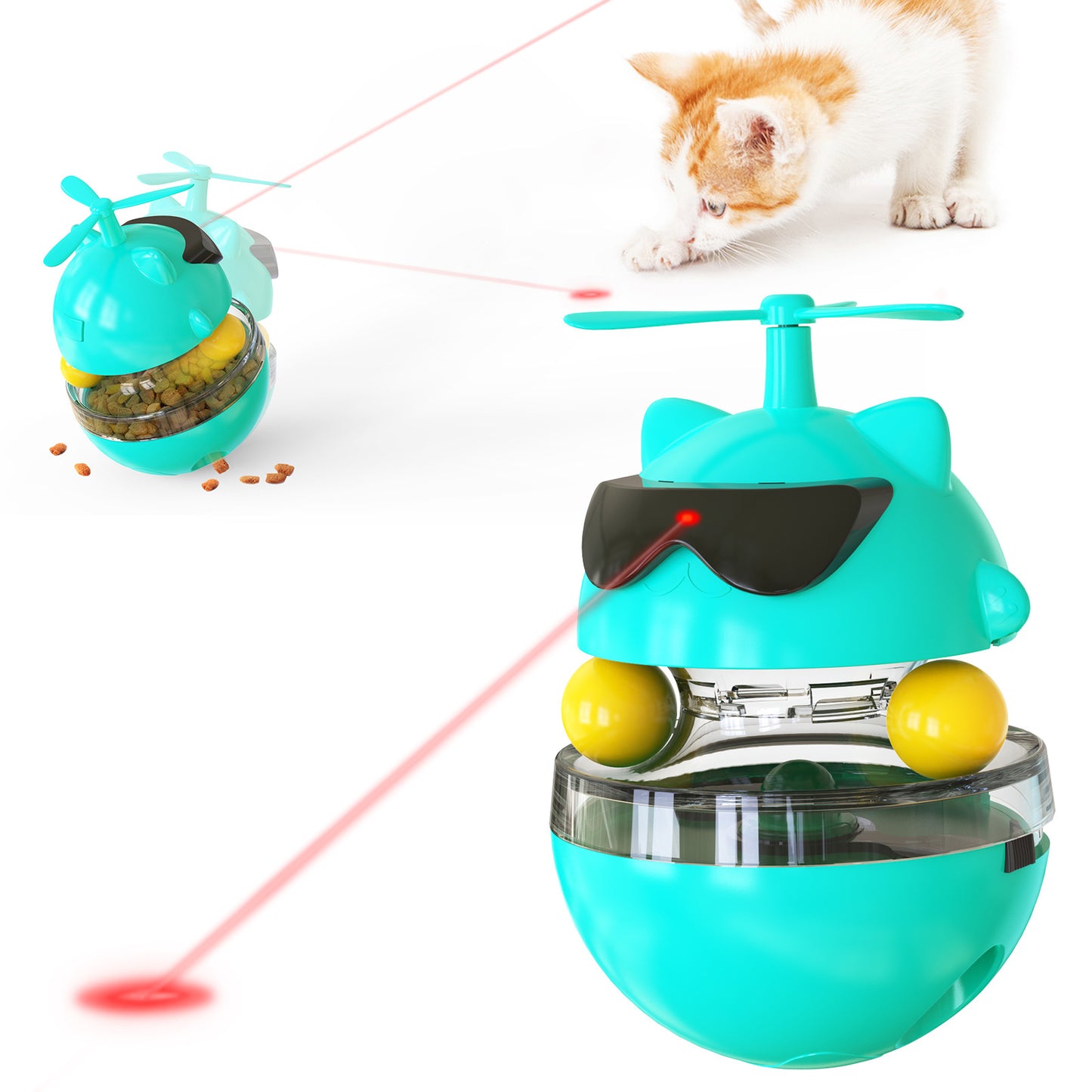 Pet supplies new product explosion model electric vocal tumbler laser infrared ray tease cat toy