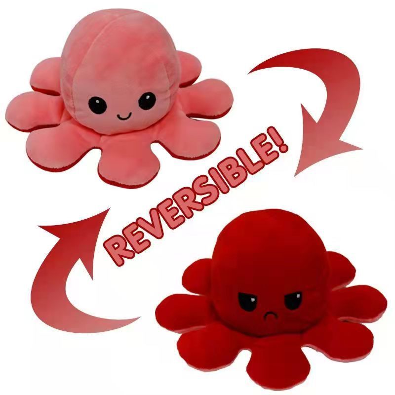 Flip octopus doll Flip octopus Octopus plush toy Double-sided flip doll Reversible octopus