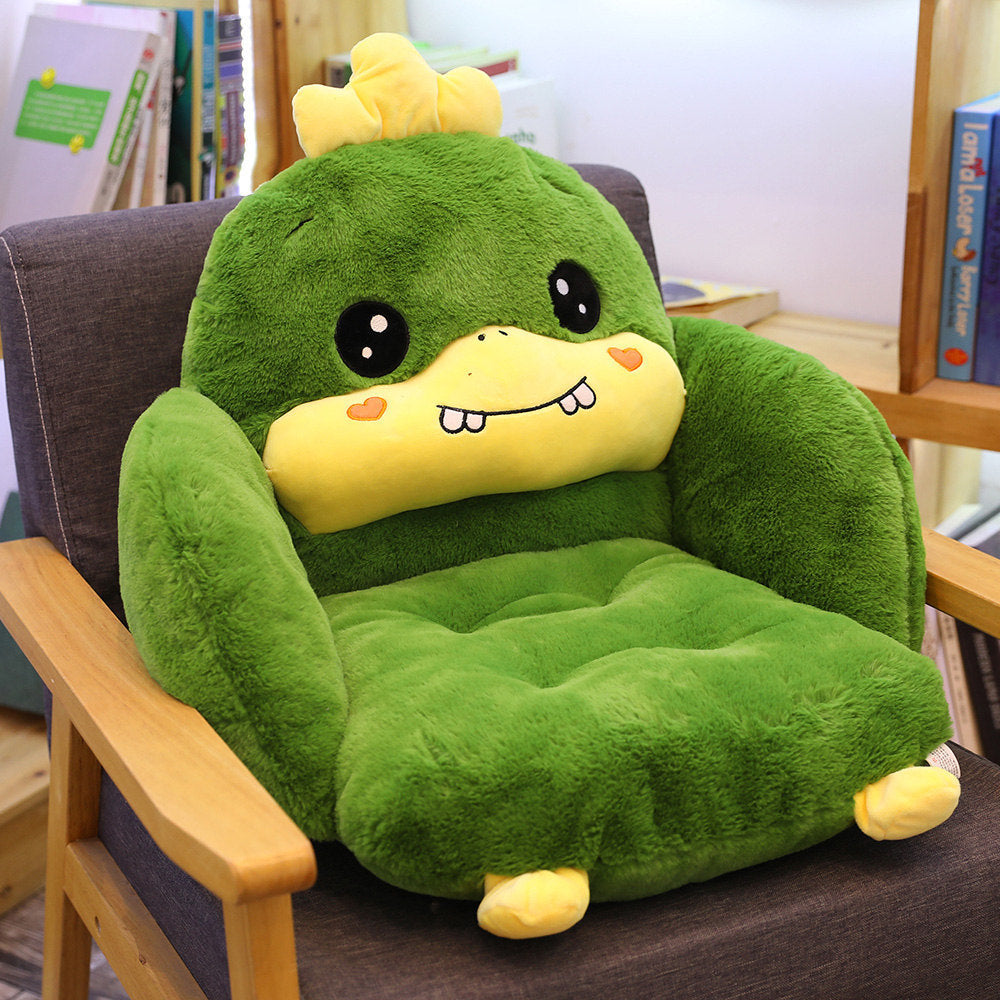 Cartoon semi-surrounded cushion plush toy office seat cushion home pillow lazy conjoined cushion