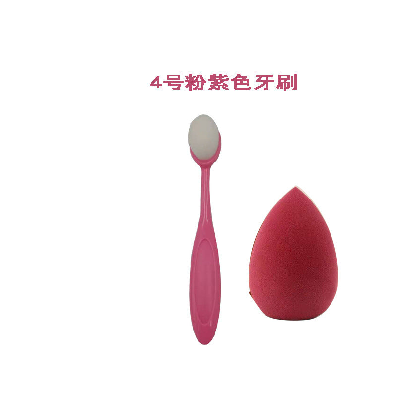 Jincheng stock 4 multicolor toothbrush makeup brush foundation makeup brush portable flexible makeup brush