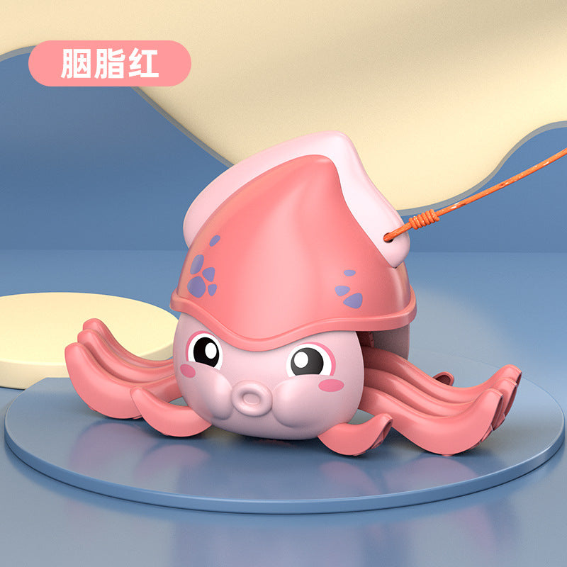 Newly revealed baby bathing net celebrity toy octopus walking octopus playing in water toys pull string crawling octopus