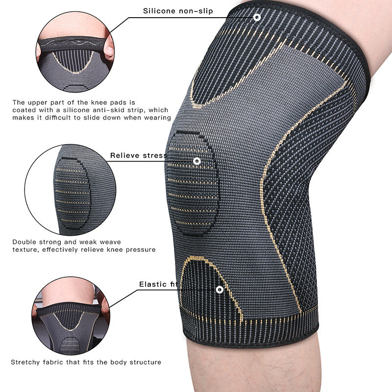 Sports nylon knee pads silicone non-slip breathable knitted knees Badminton running fitness knee pads outdoor climbing