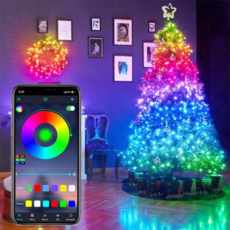 Cross-border exclusively for USB bluetooth copper wire light string smart APP music Christmas holiday decoration lights