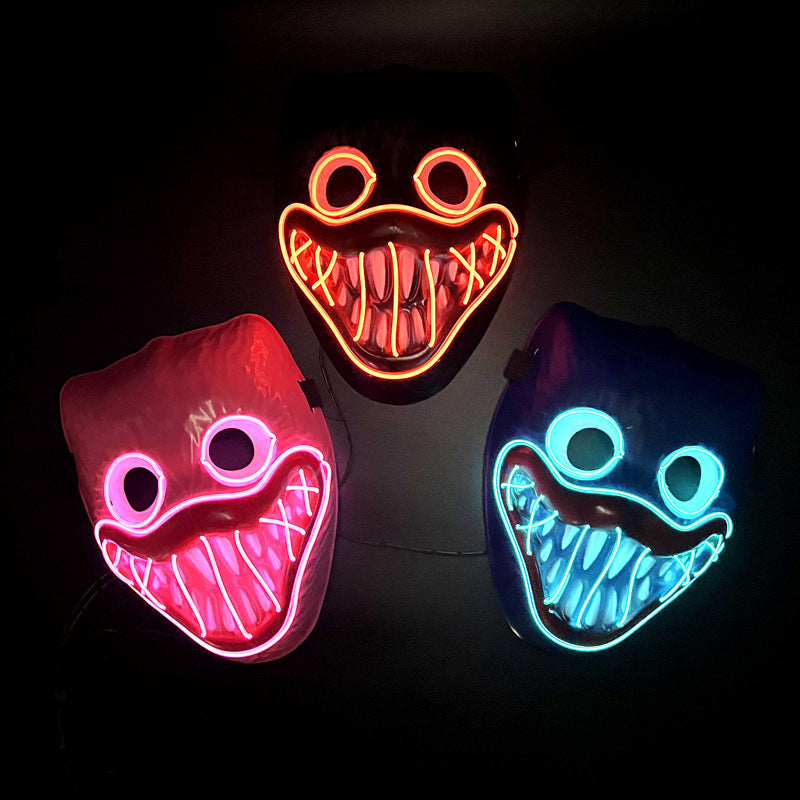 Cross-border new product luminous mask Poppy children poppy Poppy cool mask cyberpunk Halloween mask