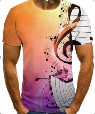 European and American new creative music art 3d digital printing short-sleeved T-shirt