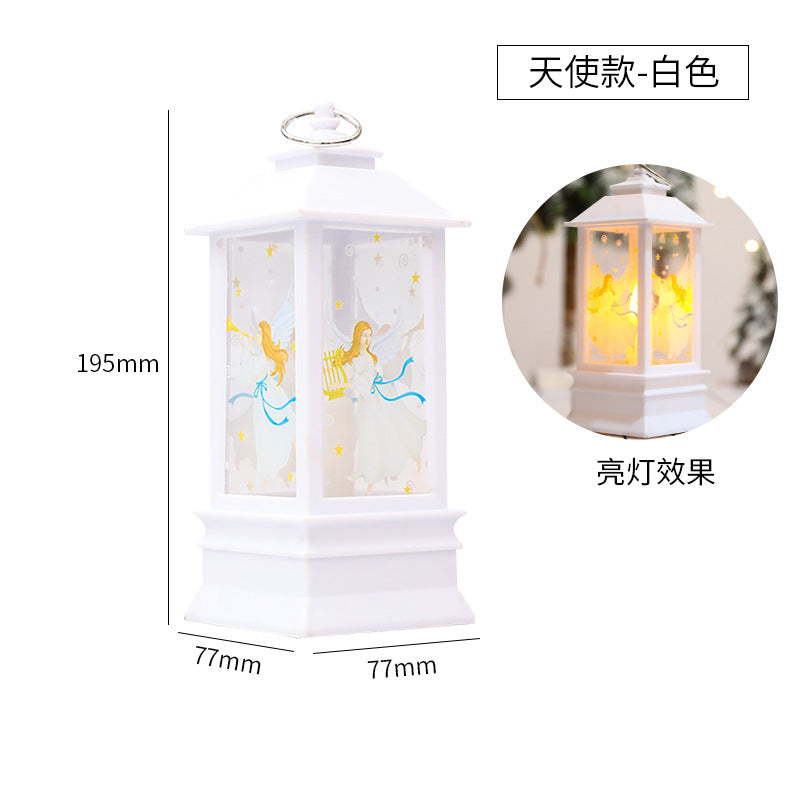 Cross-border christmas flame lanterns santa claus decoration christmas LED luminous ornament candlestick lamp