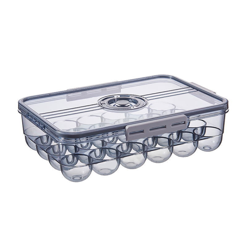 Rain dew plastic thickened 24 grid egg box kitchen finishing plastic PET transparent seal with lid egg storage box