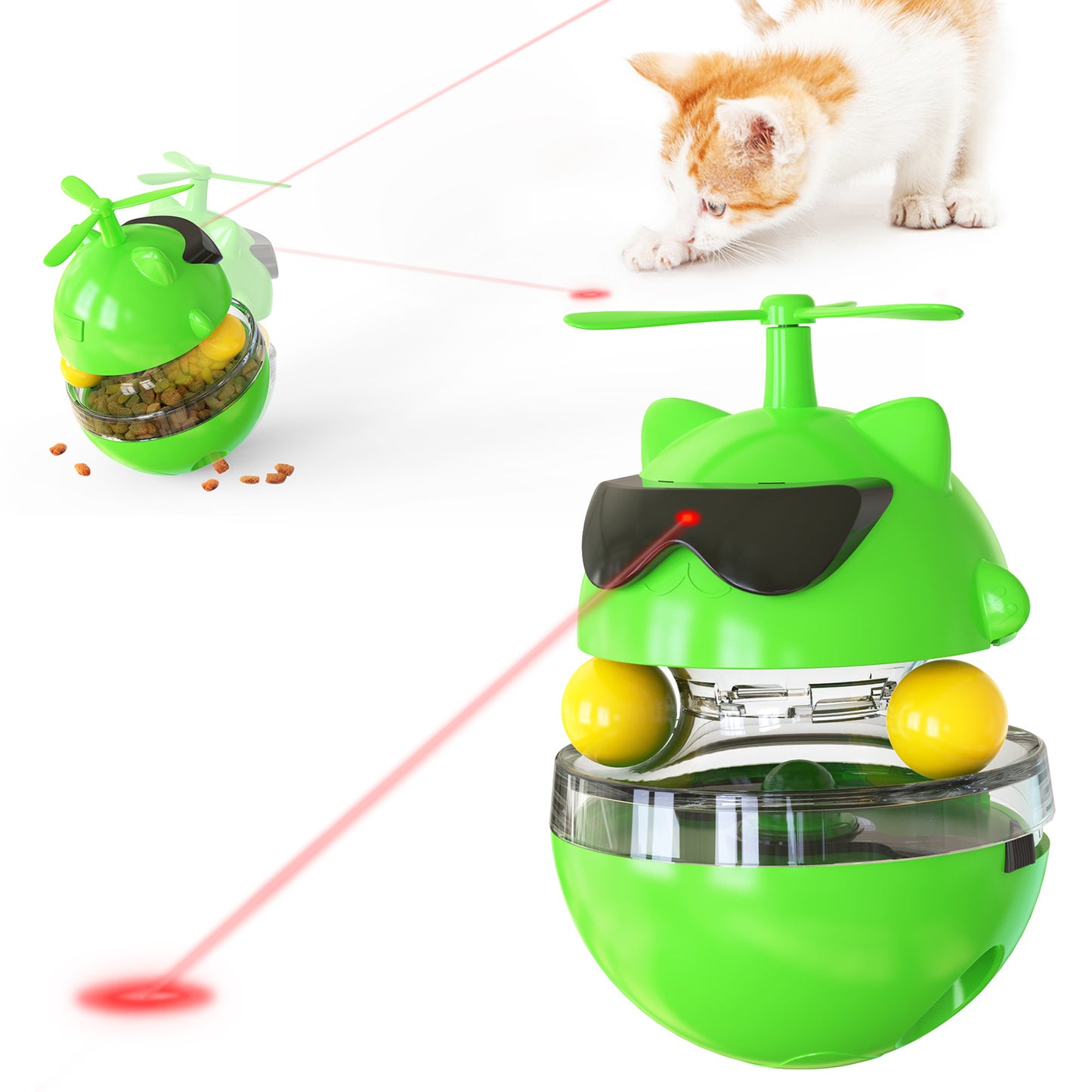 Pet supplies new product explosion model electric vocal tumbler laser infrared ray tease cat toy