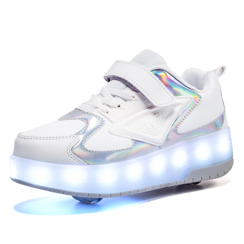 Skates boys and girls adult burst shoes single wheel LED colorful lights