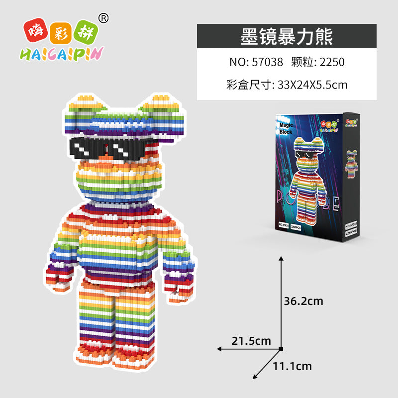 Hi color spell series building blocks toy violent bear series