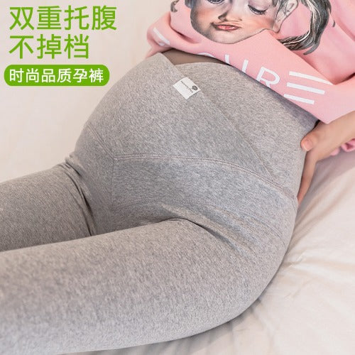 Fashion trendy moms wild net red pregnant women leggings high waist belly lift pants pure cotton long pants