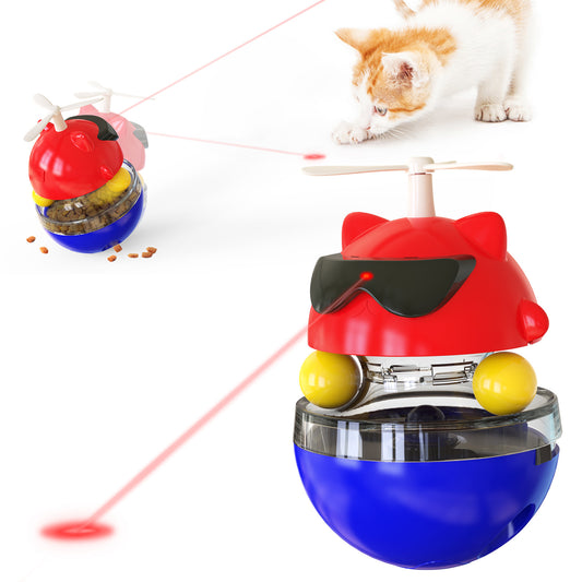 Pet supplies new product explosion model electric vocal tumbler laser infrared ray tease cat toy