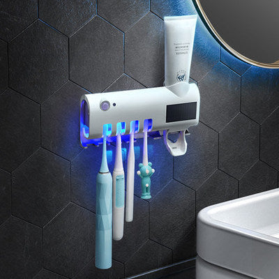 Smart toothbrush free punching rack UV sterilization mouthwash cup set toilet electric toothbrush disinfection rack