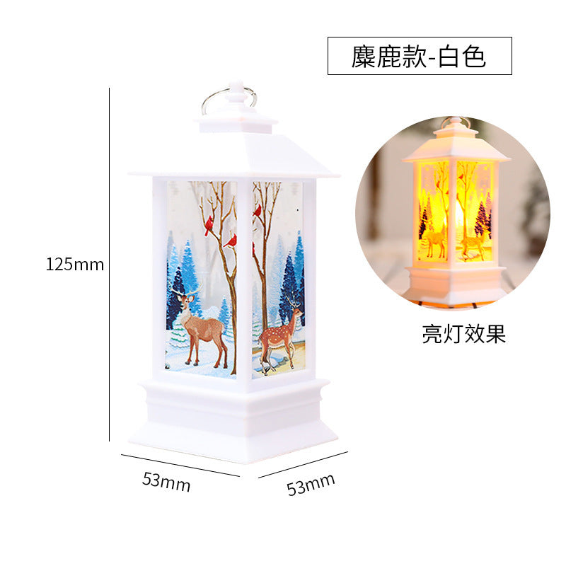 Cross-border christmas flame lanterns santa claus decoration christmas LED luminous ornament candlestick lamp