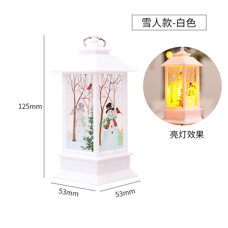 Cross-border christmas flame lanterns santa claus decoration christmas LED luminous ornament candlestick lamp